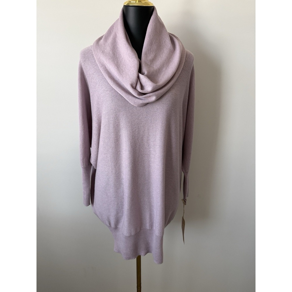 Yes Lola Women's L Lavender  Cowl Neck Sweater Long Sleeve Cotton Wool Blend NWT